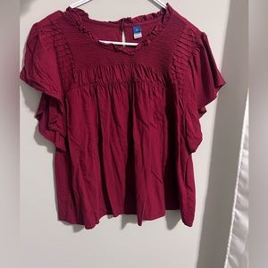 Old navy Flowy red maroon colored top.